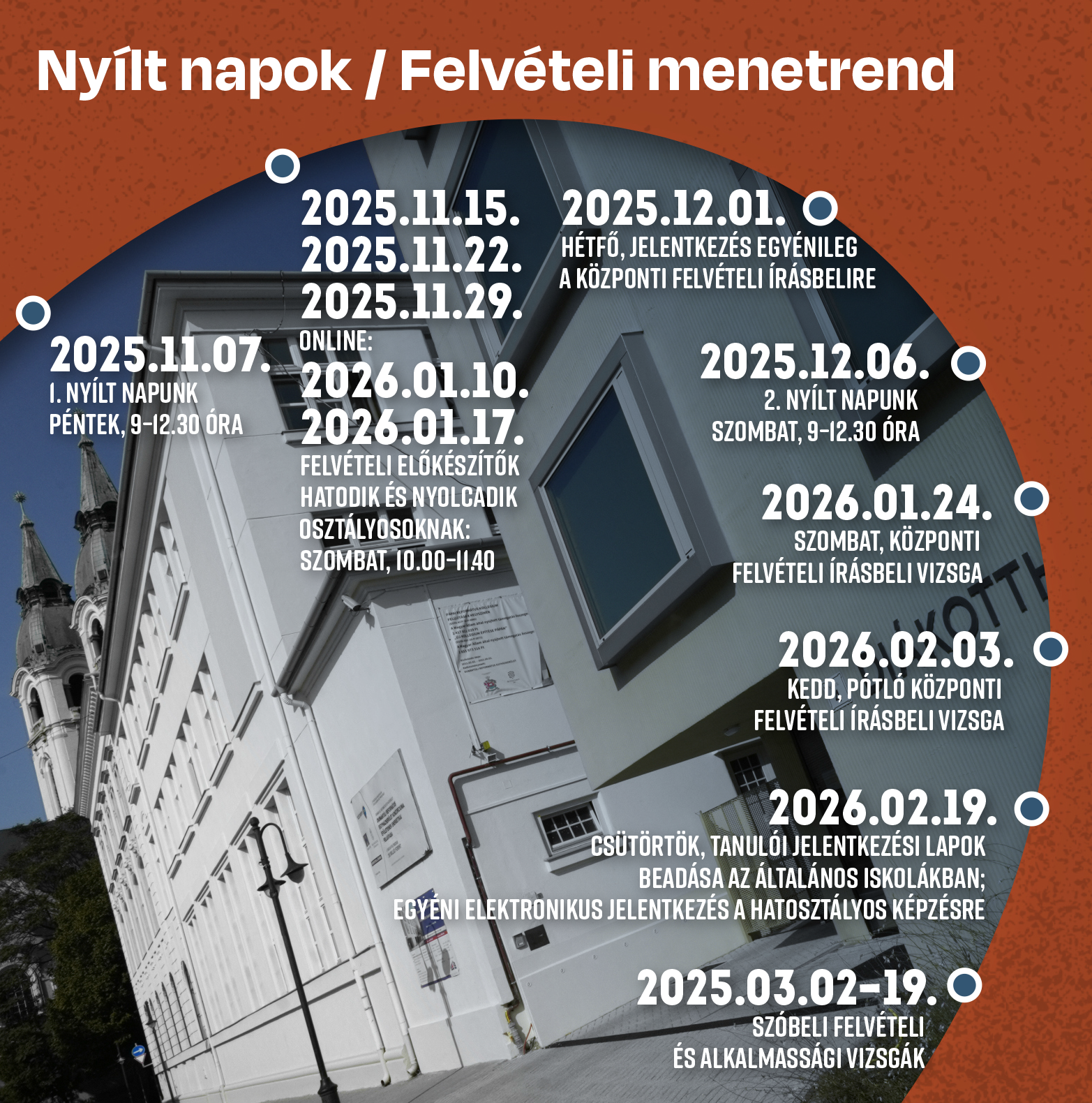 Nyílt napok – Felvételi menetrend