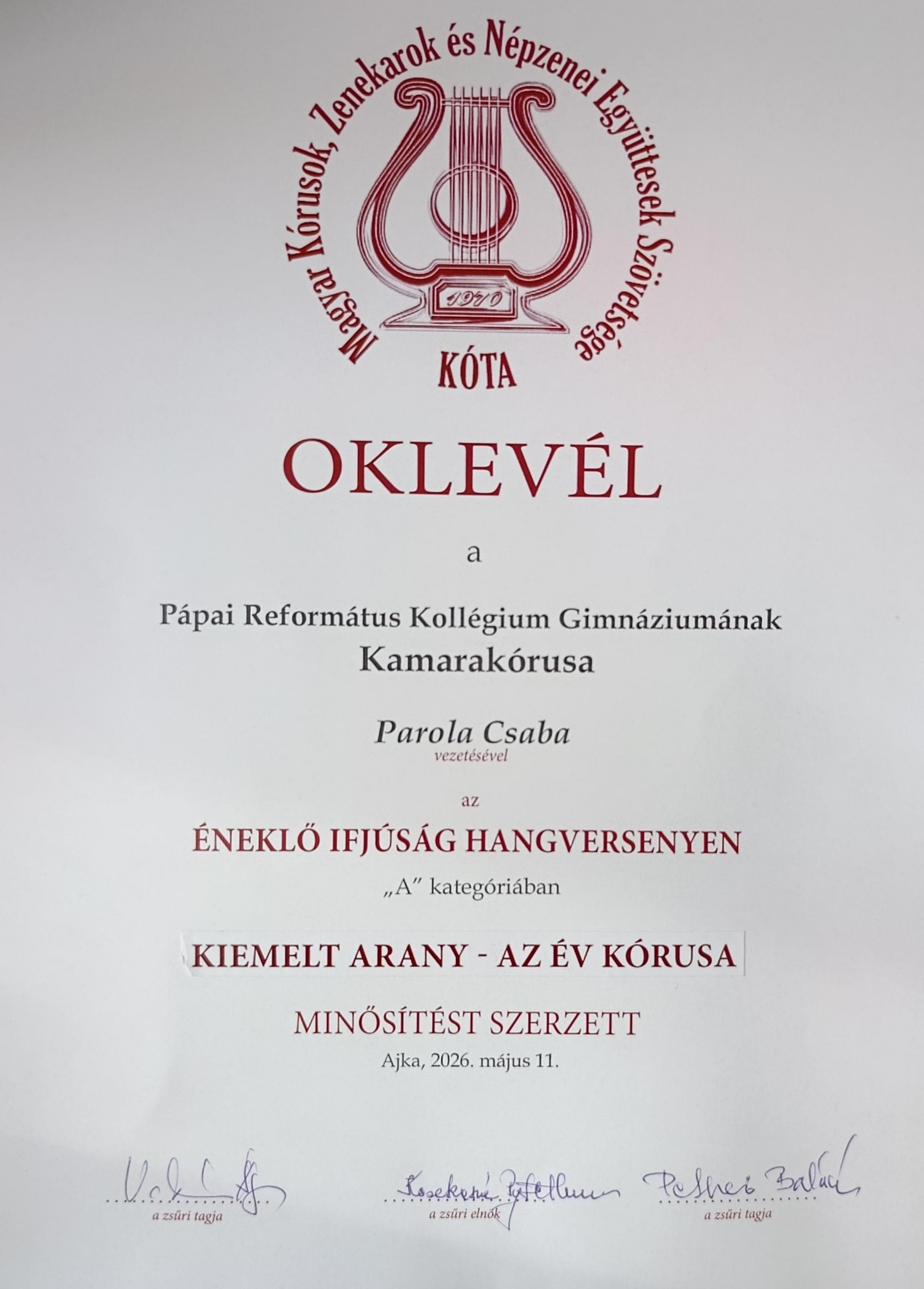 PARLANDO Leánykar és a Férfi KAMARAKÓRUS ismét az élvonalban