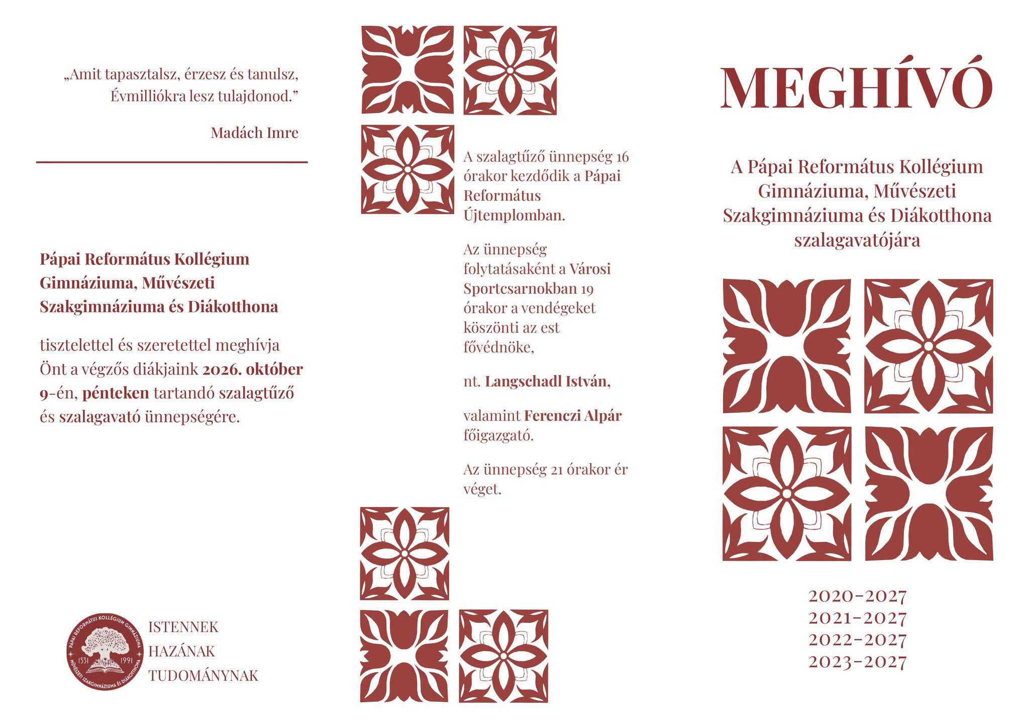 Meghívó szalagavatóra